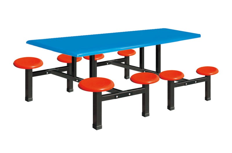 八位玻璃钢圆凳分体餐桌